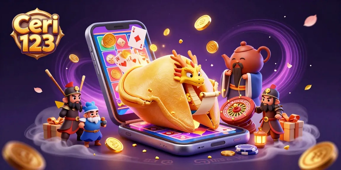 Ceri 123 offers an exciting scene with a 3D golden cookie and dynamic slot game visuals illustrating winning strategies.