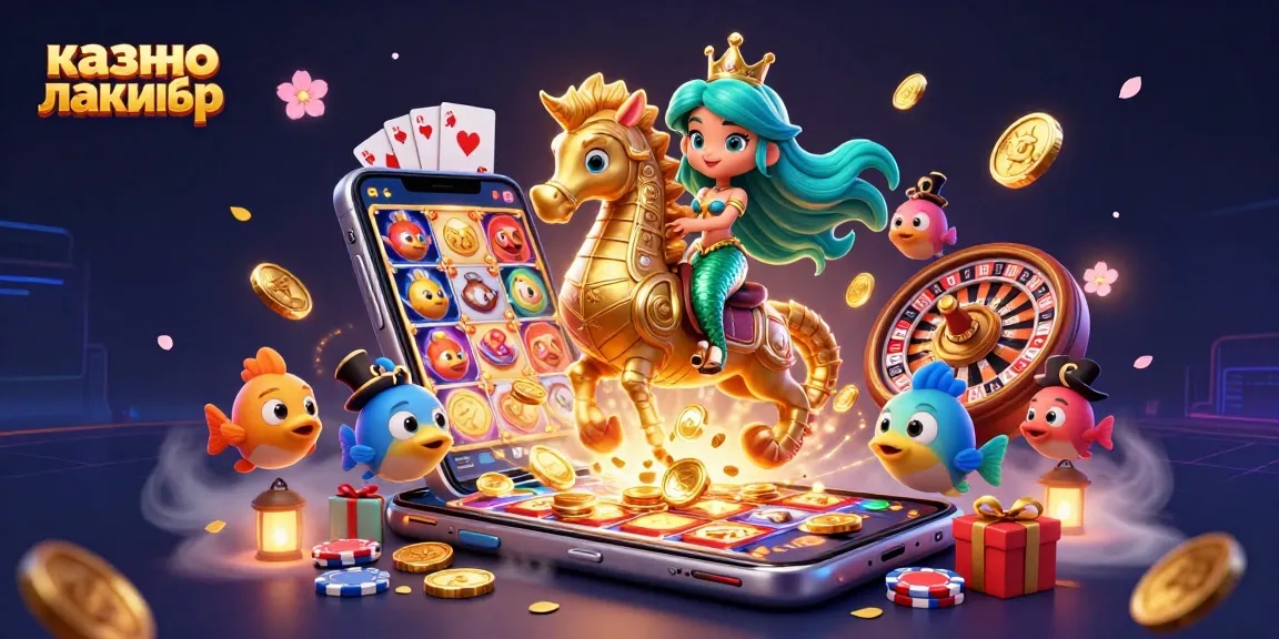 Experience thrilling moments at казино лакибир with vibrant slots and exciting animations in a dynamic scene.