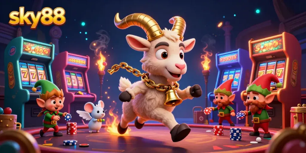 Experience the thrilling atmosphere of sky88 casino, featuring vibrant visuals of characters and dynamic game elements.
